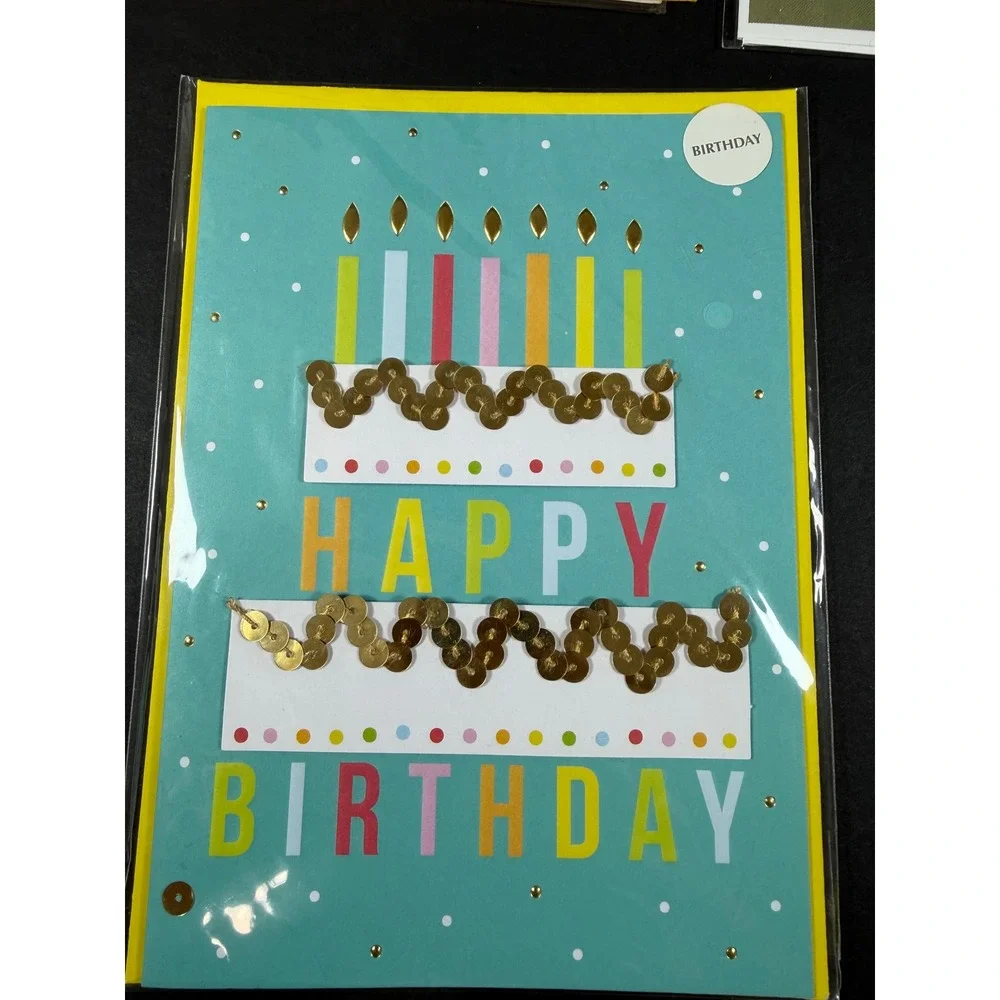 New Greeting Cards Bundle Lot of 5 Birthday Grad Mom Embellished Sequins Thoreau